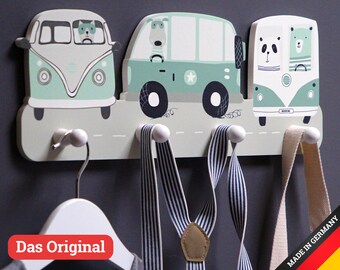 Coat rack, coat hook, children, cars, coat rack, wall hook, children's room with 4 hooks G011