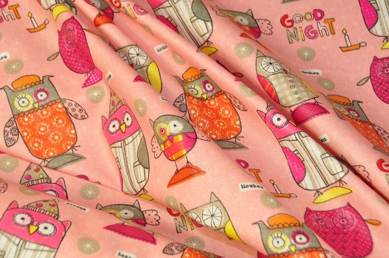 0,25 x 0,75 m oilcloth with teflon OWLS pink image 4