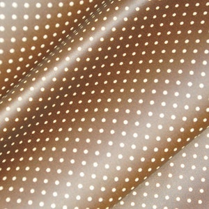 0,25 m of oilcloth in cotton MINI DOTS brown/cre image 3