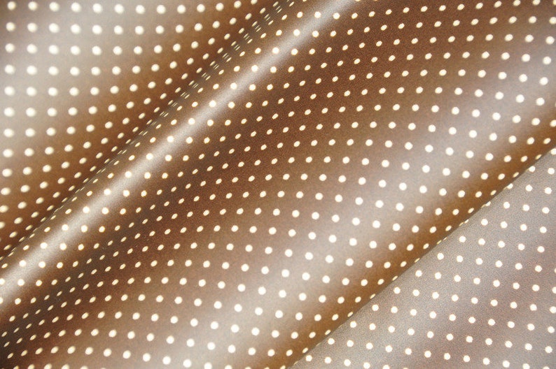 0,25 m of oilcloth in cotton MINI DOTS brown/cre image 3