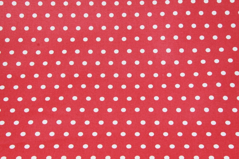 0,25 x 0,75 m LEONA oilcloth laminated POLKA DOTS red/white image 3