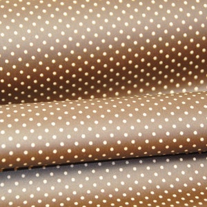 0,25 m of oilcloth in cotton MINI DOTS brown/cre image 2