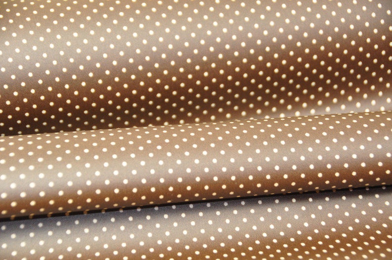 0,25 m of oilcloth in cotton MINI DOTS brown/cre image 2