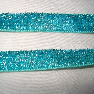 2 m x 10 mm glitter ribbon turquoise image 2