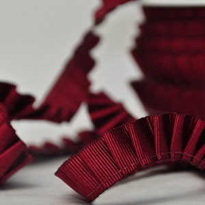 1 m ribbon plissé, frill bordeaux image 3