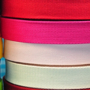 2 m x 25 mm WEBBING STRAP ribbon pink 100 % COTTON seat-belt image 2