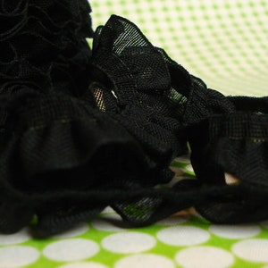 2 m x 15 mm frill black 100 % CO frill lace falbala ruche quilling volant image 1