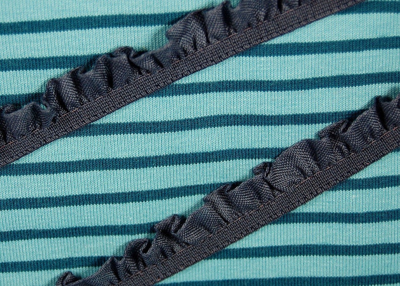 2 m ribbon plissé, frill in blue image 2