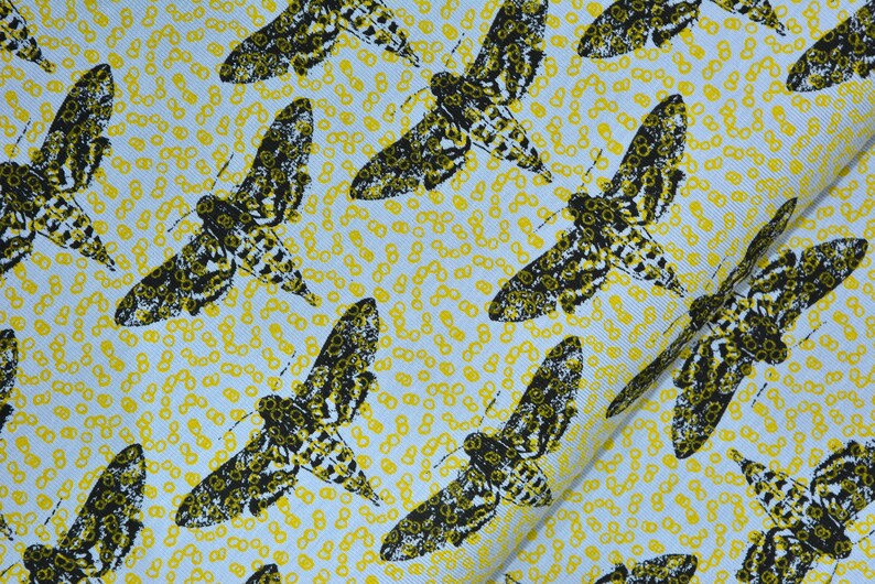 0,5 m Jersey MOTH motte mustard yellowblueblack