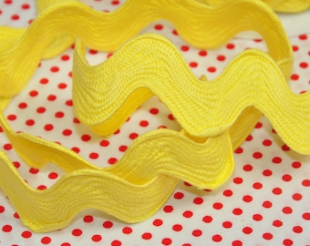 2 m x 30 mm passement SUPERGRAND 30 mm JAUNE CITRON rickrack serpentine crochet