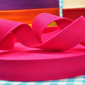 2 m x 25 mm WEBBING STRAP ribbon pink 100 % COTTON seat-belt image 3