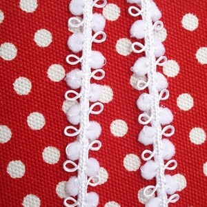 2 m Mini-Pomponsband on both sides white image 3