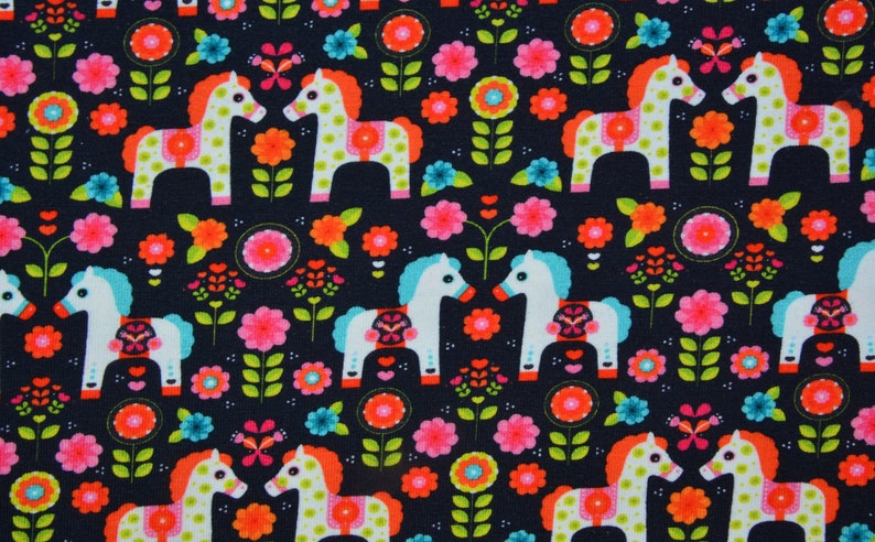 0,5 m DALAHORSE knit Jersey blackmulti