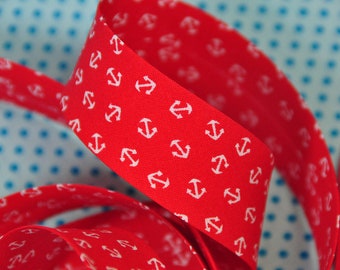 2 m bias binding red/white maritim 30 mm