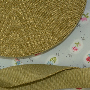 2 m x 30 mm GLITZER Gurtband beige/gold Lurex Ceinture Seatbelt Taschenband Taschengurt Bild 8