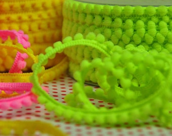 2 m MINI-POMPONSRIBBON NEONGREEN;D!