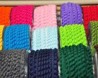 3 m x 8 mm mini-bobble braid CHOOSE YOUR COLOUR