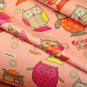 0,25 x 0,75 m oilcloth with teflon OWLS pink image 1