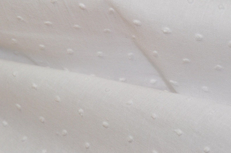 0,5 x 1,35 m frieda Dots Batist/voile Cotton White 100 % CO Dotty image 3