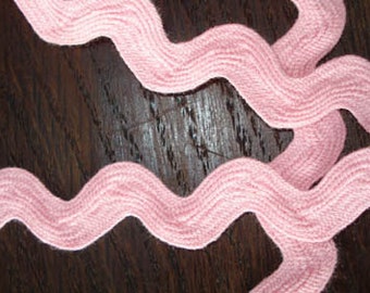 2 m x 15 mm gekartelde strengen in roze 100% katoen katoenen katoenen katoenen roze/rose strik streng zigzag band