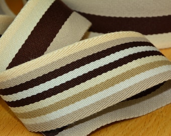 2 m SEATBELT stripes 40 mm brown/beige col. 40