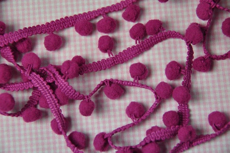 2 m MIDI-Pompons en framboise image 3