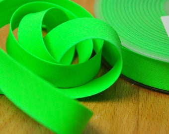 2 m x 20 mm Schrägband NEON-GRÜN doppelt