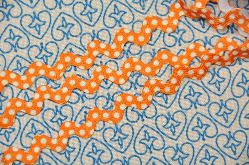 2 m rick-rack with DOTS in ORANGE image 2