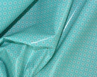 0.25 x 0.7 m Wachstuch BLÜMCHEN Belle Fleur türkis/aqua Oilcloth