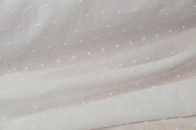0,5 x 1,35 m frieda Dots Batist/voile Cotton White 100 % CO Dotty image 1