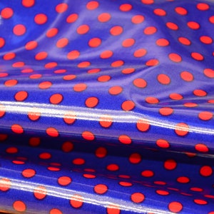 0.25 M Wachstuch Laminated dots Cosmo Bleu/rouge image 1