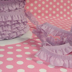 2 m x 15 mm frill lilac 100 % CO frill lace falbala ruche quilling volant image 1