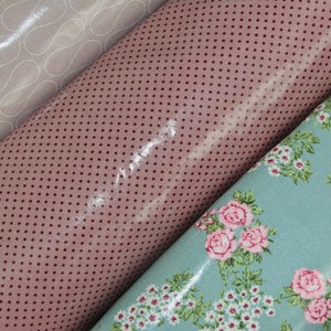 0,25 x 0,7 m Nappe sur Cotton AMALIE fleur de cerisier oilcloth dusty blue image 7