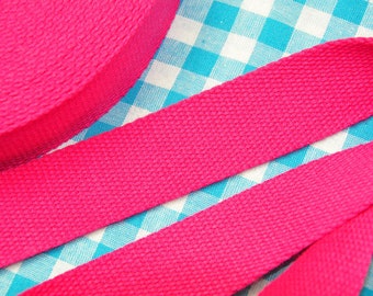 2 m x 25 mm BAUMWOLL-Gurtband pink webbing strap fuchsia 100 % CO