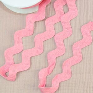 2 m x 30 mm Zackenlitze SUPERGROß 30 mm ROSE 100 % CO rickrack serpentine crochet image 2