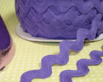 2 m di nastro a zig zag in cotone viola 15 mm!