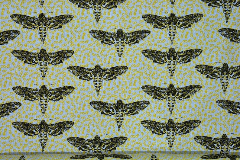 0,5 m Jersey MOTH motte mustard yellowblueblack