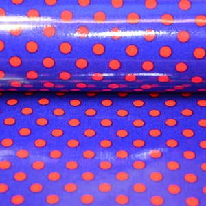 0.25 M Wachstuch Laminated dots Cosmo Bleu/rouge image 2