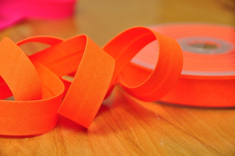 2 m x 20 mm bias binding NEON ORANGE image 3