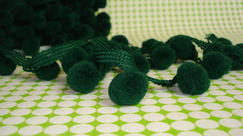 2 m x 30 mm band of bobbles in dusty green col. 67 100 % PL image 1