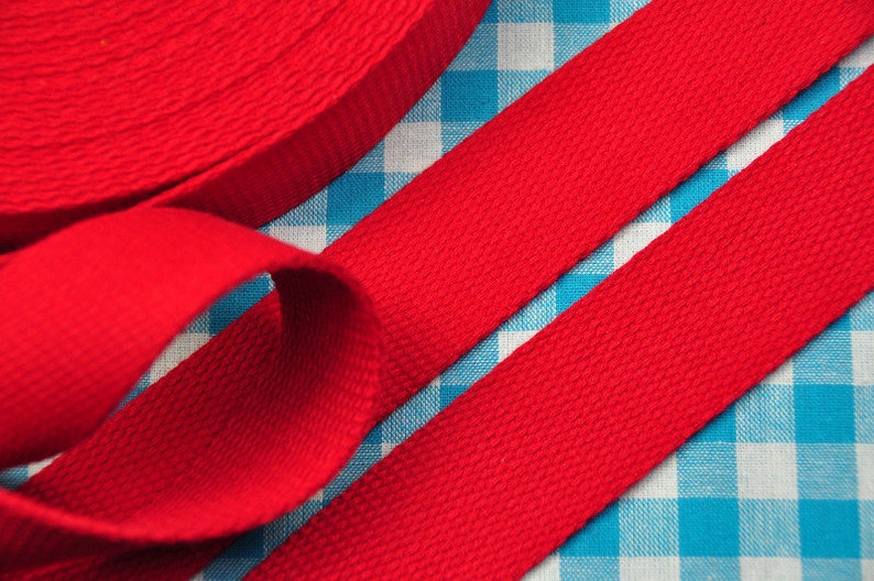 2 m ribbon in RED COTTON seat-belt image 1