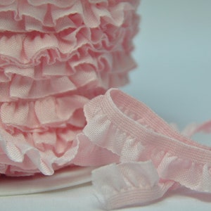 2 m x 18 mm ribbon plissé, frill in pink image 2