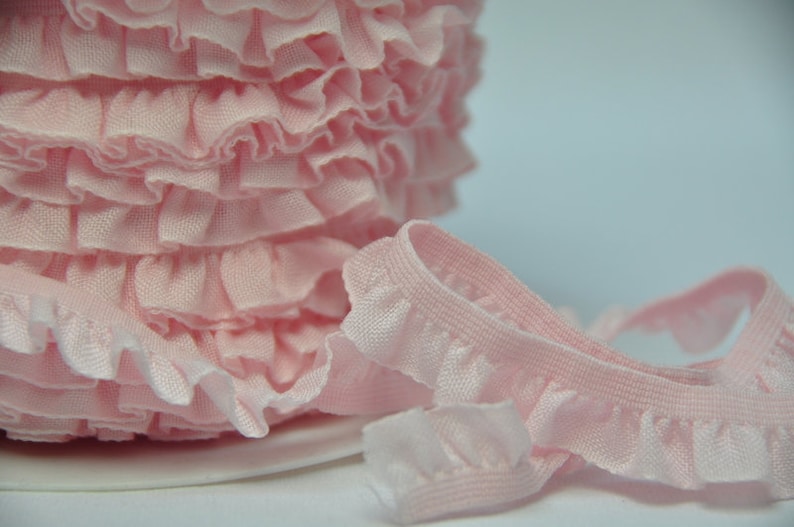 2 m x 18 mm ribbon plissé, frill in pink image 2