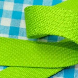 2 m x 25 mm webbing strap ribbon GREEN 100 % COTTON seat-belt image 3