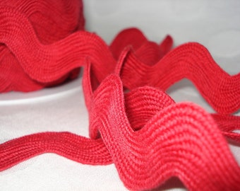 2 m x 30 mm RICKRACK SUPERBIG 30 mm RED rickrack serpentine crochet