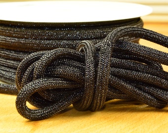 2 m LUREX GLITTER cordon black ROPE cord