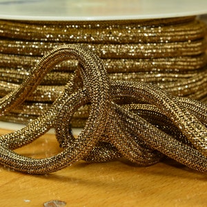 2 m LUREX GLITTER cordon gold ROPE cord