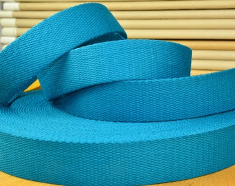 2 m x 25 mm ribbon in petrol 100 % COTTON (seat-belt)