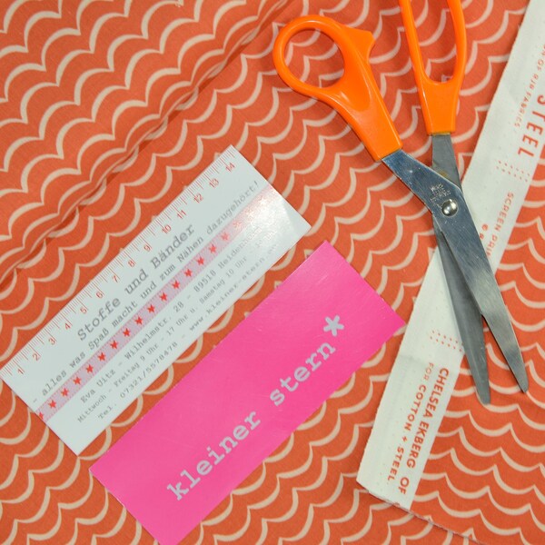 0,5 x 1,1 m PRISCILLA PINKING Clara Jane for cotton + steel Wellen 100 % CO orange CE103