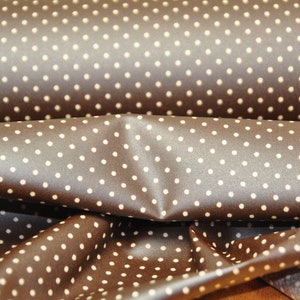 0,25 m of oilcloth in cotton MINI DOTS brown/cre image 4